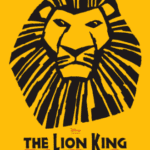 The lion king logo on a yellow background.